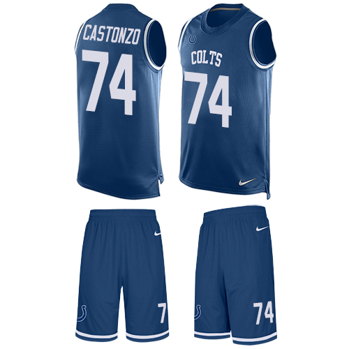 Men's Limited Anthony Castonzo Nike Jersey Royal Blue - #74 Tank Top Suit NFL Indianapolis Colts